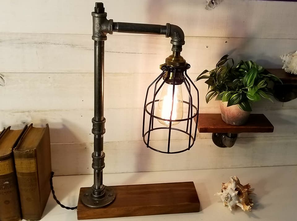 rustic industrial desk lamp